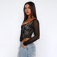 Lace Stitching Long Sleeve Corset Top