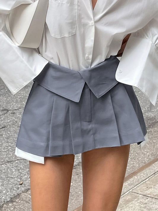 Preppy Style Pleated Mini Skirt