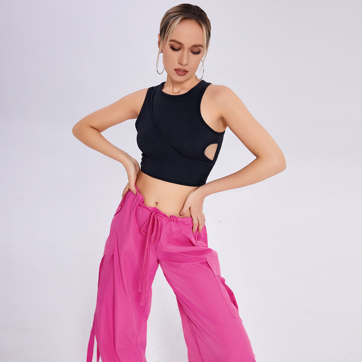 Cutout Cropped Navel Top