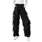 Street Drawstring Hole Casual Loose Wide Legs Cargo Pants