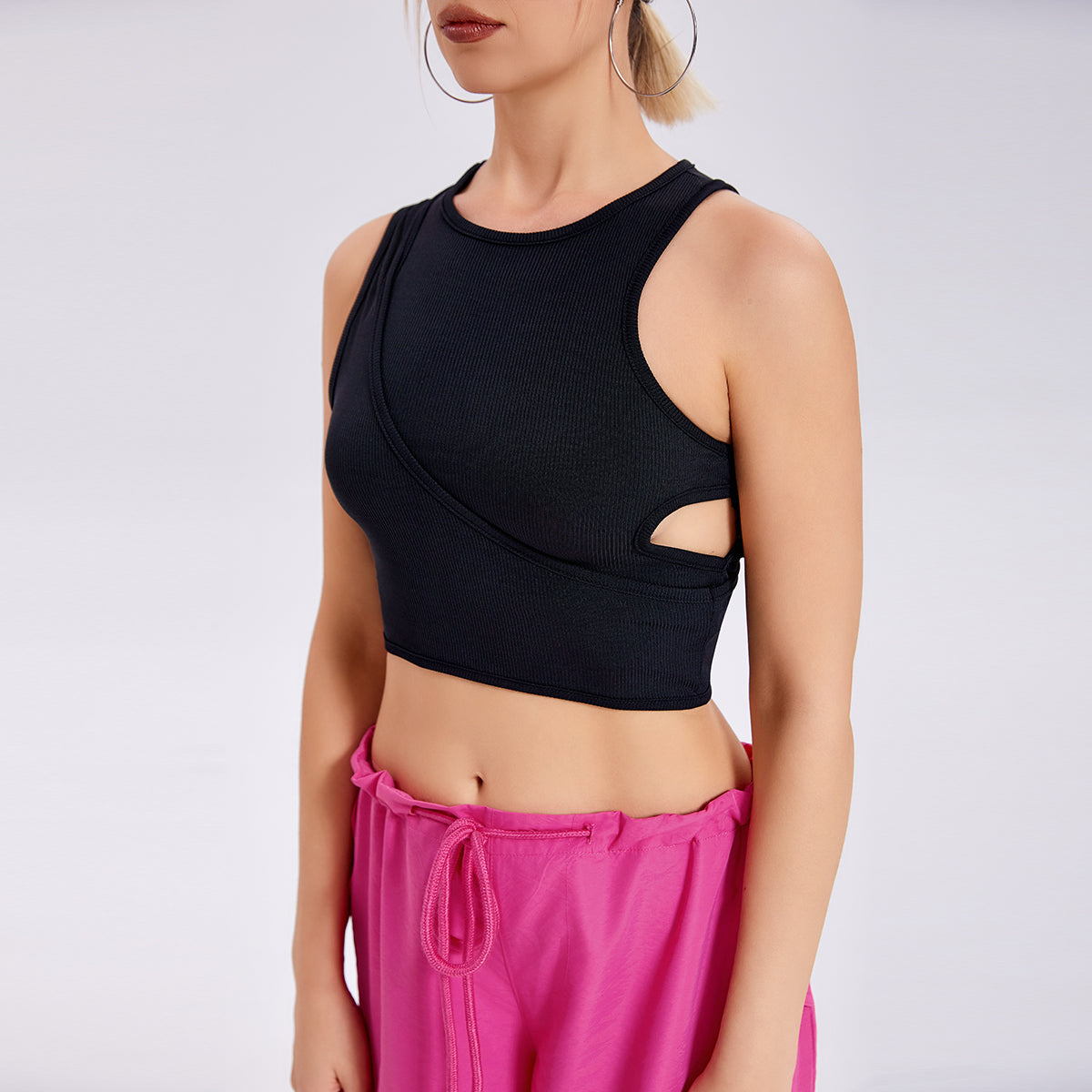 Cutout Cropped Navel Top